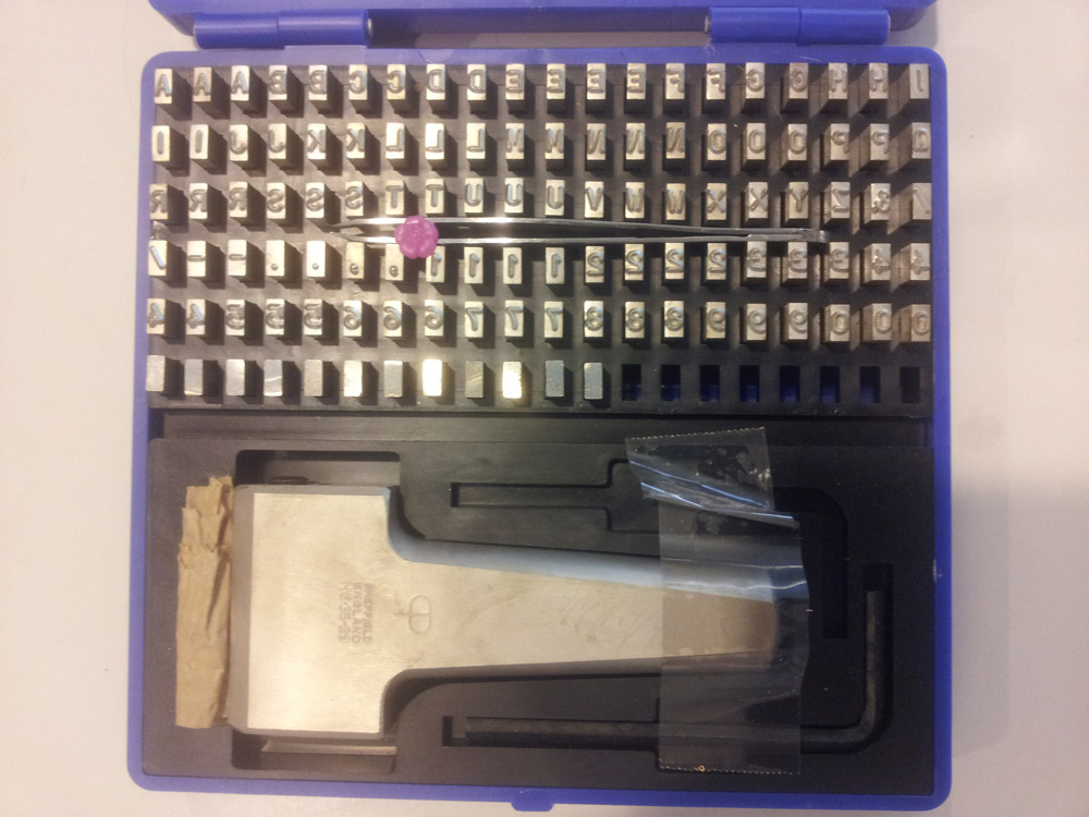 Pryor 1/8" 3mm Interchangeable Steel Type Stamp Set w/ three3 H6.3529