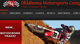 Oklahoma Motorsports Complex website design by Gaddy Web Design